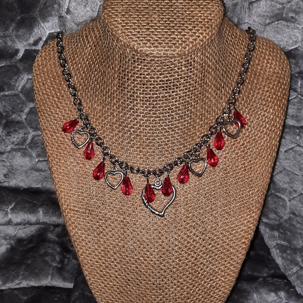 Paparazzi Red Hearts Necklace Set